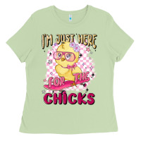 Matcha i'm just here for the chicks Ladies Tee - MaliasSmallBusiness