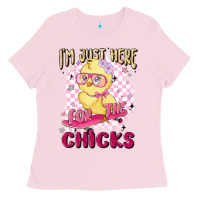 Bubblegum Pink i'm just here for the chicks Ladies Tee - MaliasSmallBusiness