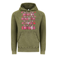 Vintage Olive you are worthy beautiful loved enough valentines Vintage Hoodie - LillyAllenDesigns