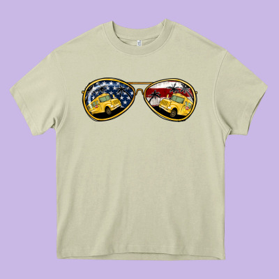 Bus Driver American Sunglasses Heavy Core Tee Designed By Jasminsmagicworld