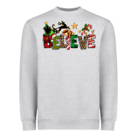 Heather Grey christmas believe Heavyweight Sweatshirt - texasbilliewilder