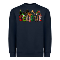 Navy christmas believe Heavyweight Sweatshirt - texasbilliewilder