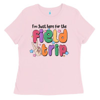 Bubblegum Pink i'm just here for the field trip Ladies Tee - MaliasSmallBusiness