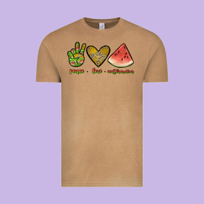 Peace Love Watermelon Vintage Tee Designed By Jahusdesignshop