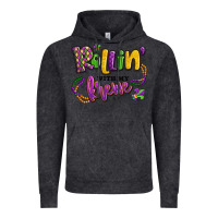 Vintage Black rollin' with my krewe mardi gras Vintage Hoodie - LillyAllenDesigns
