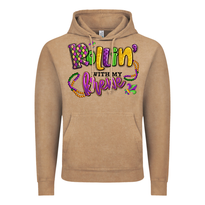Rollin' With My Krewe Mardi Gras Vintage Hoodie by LillyAllenDesigns | Teevron