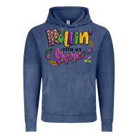 Vintage Denim rollin' with my krewe mardi gras Vintage Hoodie - LillyAllenDesigns