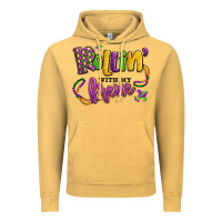 Vintage Mustard rollin' with my krewe mardi gras Vintage Hoodie - LillyAllenDesigns