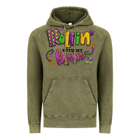 Vintage Olive rollin' with my krewe mardi gras Vintage Hoodie - LillyAllenDesigns