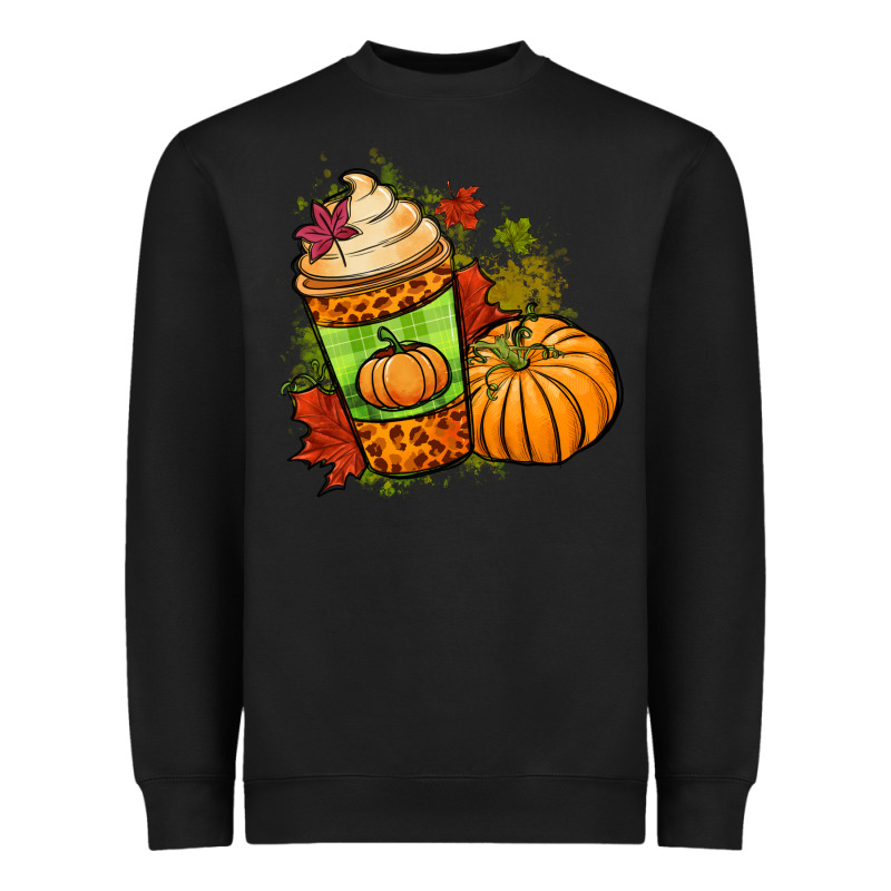 Fall Pumpkin Coffee Heavyweight Sweatshirt by NancyCooperArtShop | Teevron