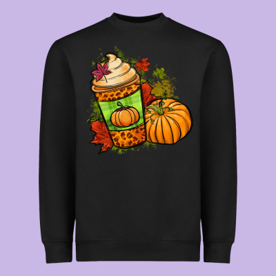 Fall Pumpkin Coffee Heavyweight Sweatshirt Designed By Nancycooperartshop