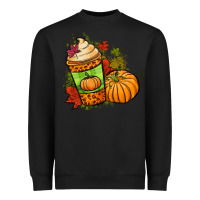 Black Fall pumpkin coffee Heavyweight Sweatshirt - NancyCooperArtShop