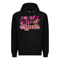 Black Valentine's Day only good vibes Premium Hoodie - FaDigitalArtStudio