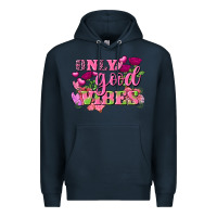 Navy Valentine's Day only good vibes Premium Hoodie - FaDigitalArtStudio