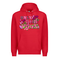 Red Valentine's Day only good vibes Premium Hoodie - FaDigitalArtStudio