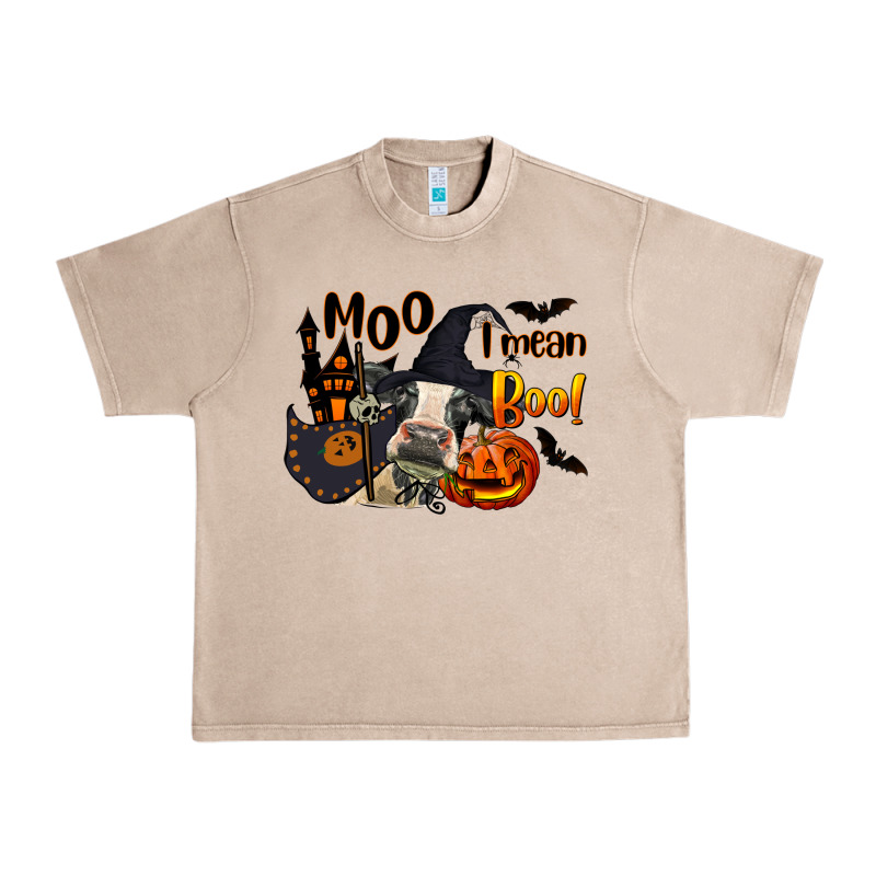 Moo I Mean Boo Holstein Cow Urban Heavy Tee by LillyAllenDesigns | Teevron