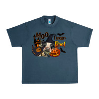 Midnight Navy Moo I Mean Boo Holstein Cow Urban Heavy Tee - LillyAllenDesigns