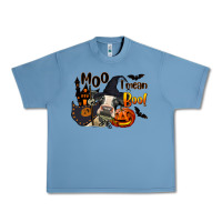 Pebble Blue Moo I Mean Boo Holstein Cow Urban Heavy Tee - LillyAllenDesigns