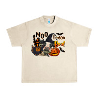 Sandshell Moo I Mean Boo Holstein Cow Urban Heavy Tee - LillyAllenDesigns