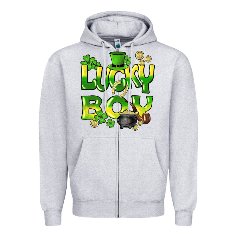 Lucky Boy St. Patrick's Day Zipper Hoodie by HowdyJamesFarm | Teevron