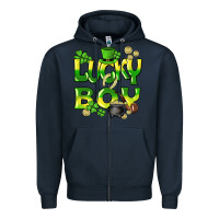 Navy Lucky Boy St. Patrick's Day Zipper Hoodie - HowdyJamesFarm