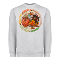 Heather Grey Bonfires flannels smores campfires pumpkin Heavyweight Sweatshirt - NancyCooperArtShop