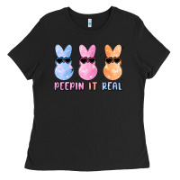 Black peepin it real easter glitter Ladies Tee - MaliasSmallBusiness