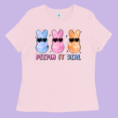 Peepin It Real Easter Glitter Ladies Tee Designed By Maliassmallbusiness
