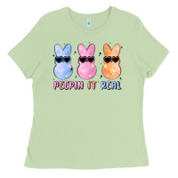 Matcha peepin it real easter glitter Ladies Tee - MaliasSmallBusiness