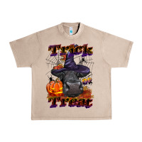 French Oak Trick Or Treat Black Angus Heifer Urban Heavy Tee - LillyAllenDesigns