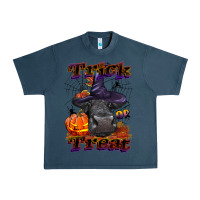Midnight Navy Trick Or Treat Black Angus Heifer Urban Heavy Tee - LillyAllenDesigns