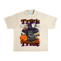 Sandshell Trick Or Treat Black Angus Heifer Urban Heavy Tee - LillyAllenDesigns