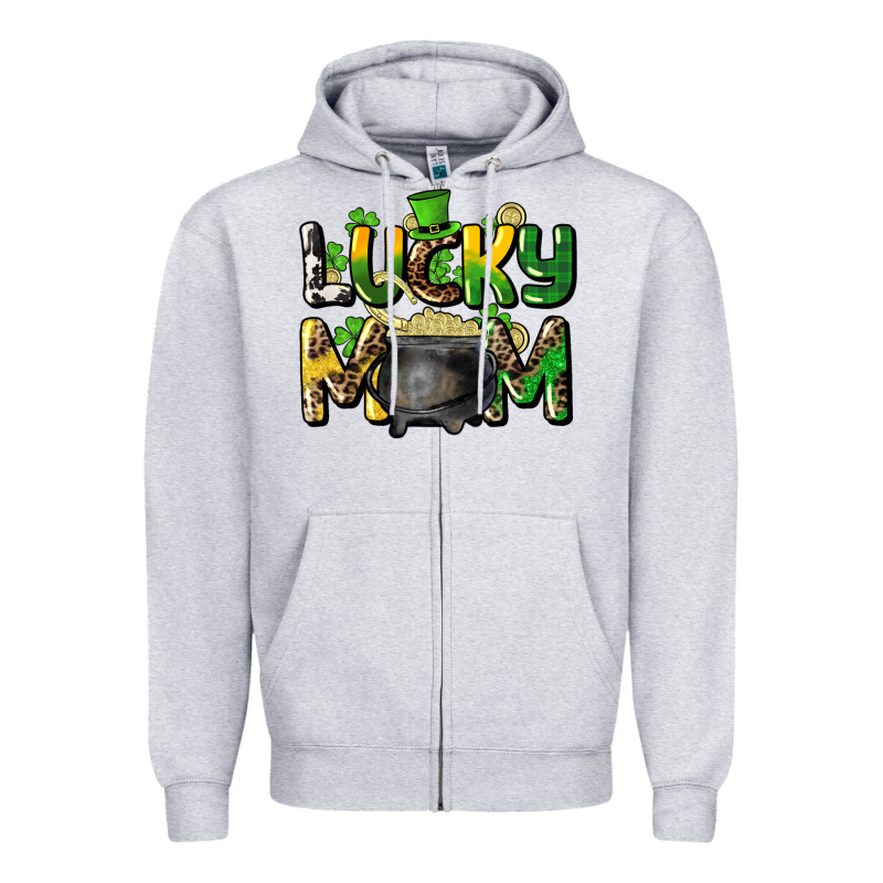 Lucky Mom St. Patrick's Zipper Hoodie by HowdyJamesFarm | Teevron