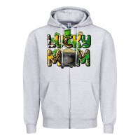 Heather Grey lucky mom St. Patrick's Zipper Hoodie - HowdyJamesFarm