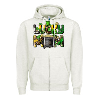 Oatmeal Heather lucky mom St. Patrick's Zipper Hoodie - HowdyJamesFarm