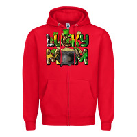Red lucky mom St. Patrick's Zipper Hoodie - HowdyJamesFarm