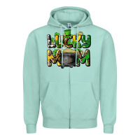 Seafoam lucky mom St. Patrick's Zipper Hoodie - HowdyJamesFarm