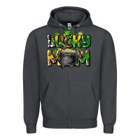 Smoke lucky mom St. Patrick's Zipper Hoodie - HowdyJamesFarm