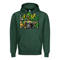 Sports Green lucky mom St. Patrick's Zipper Hoodie - HowdyJamesFarm