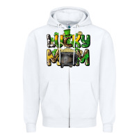White lucky mom St. Patrick's Zipper Hoodie - HowdyJamesFarm