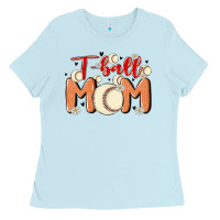 Baby Blue t ball mom Ladies Tee - MaliasSmallBusiness