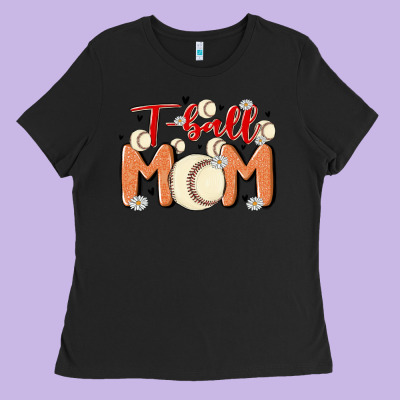 T Ball Mom Ladies Tee Designed By Maliassmallbusiness