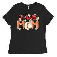 Black t ball mom Ladies Tee - MaliasSmallBusiness