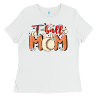 White t ball mom Ladies Tee - MaliasSmallBusiness