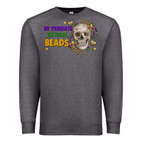 Charcoal Heather on tuesdays we wear beads skull Premium Sweatshirt - FaDigitalArtStudio