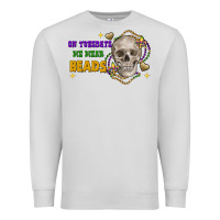 Dove Grey on tuesdays we wear beads skull Premium Sweatshirt - FaDigitalArtStudio