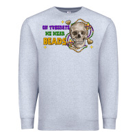 Heather Grey on tuesdays we wear beads skull Premium Sweatshirt - FaDigitalArtStudio