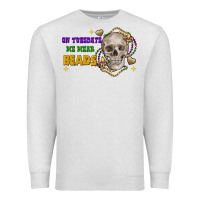 Oatmeal Heather on tuesdays we wear beads skull Premium Sweatshirt - FaDigitalArtStudio