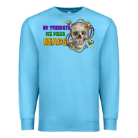 Ocean Blue on tuesdays we wear beads skull Premium Sweatshirt - FaDigitalArtStudio