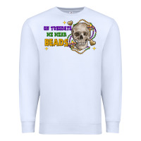 White on tuesdays we wear beads skull Premium Sweatshirt - FaDigitalArtStudio